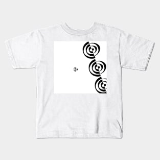 black n white spirals Kids T-Shirt